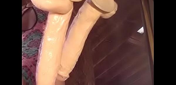  fucking my ass with 12" dildo